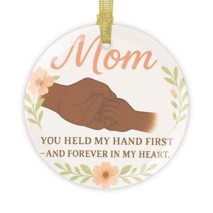 You Held My Hand First - Dark Skin - Glass Ornament
