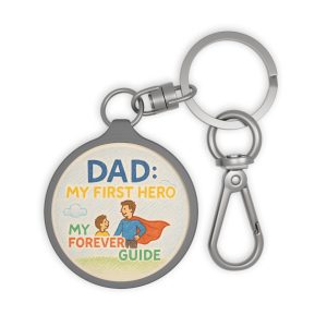 Dad: My First Hero Keyring Tag
