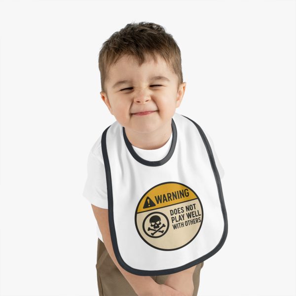 Warning Does Not Play Well With Others - Bib for Newborns - Image 3