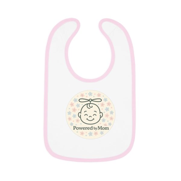 Powered By Mom - Cute Contrast Trim Bib for Newborns - Image 5