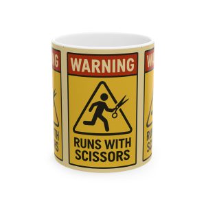 Warning Runs With Scissors Mug