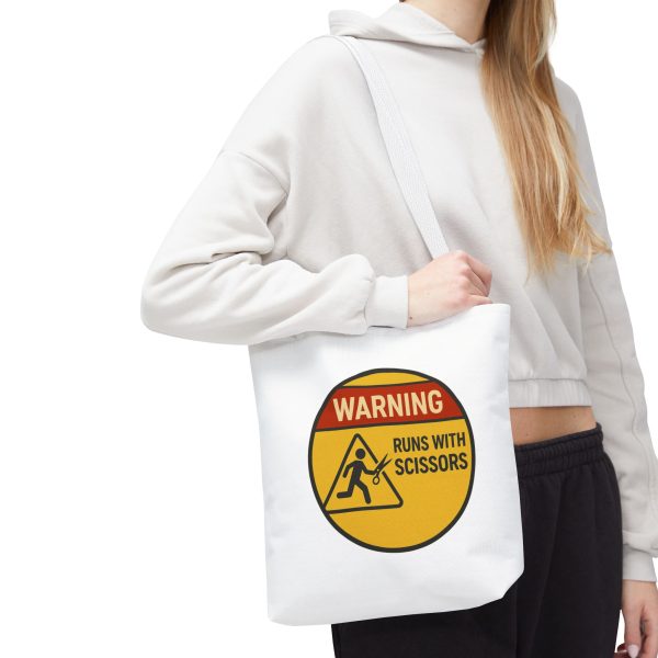 Warning Runs With Scissors Tote Bag - Image 6