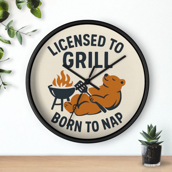 Licensed To Grill Born To Nap Wall Clock - Image 3