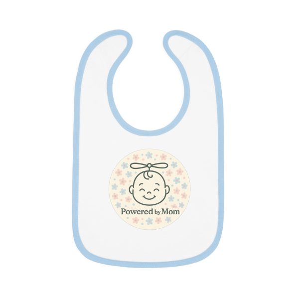 Powered By Mom - Cute Contrast Trim Bib for Newborns - Image 4