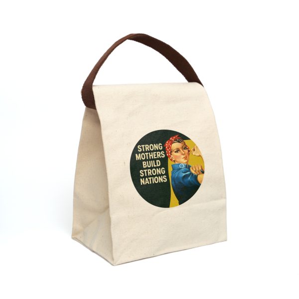 Strong Mothers Build Strong Nations Canvas Lunch Bag With Strap - Image 2
