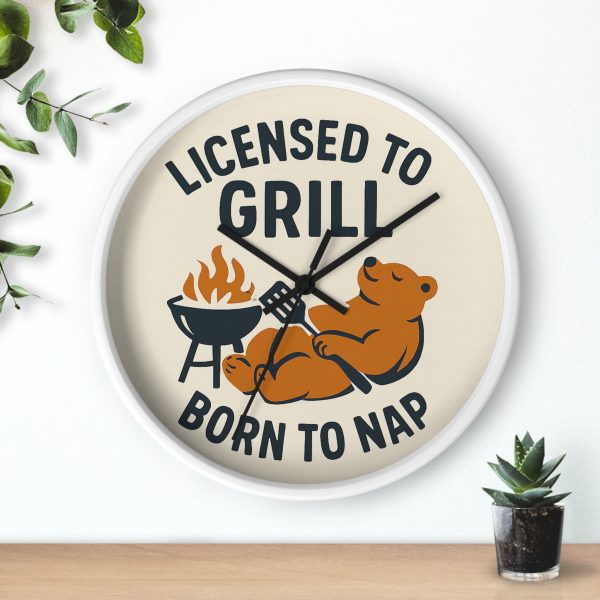Licensed To Grill Born To Nap Wall Clock - Image 6