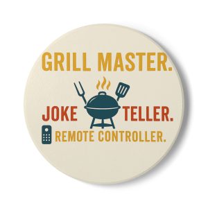 Grill Master Joke Teller Remote Controller Ceramic Coaster