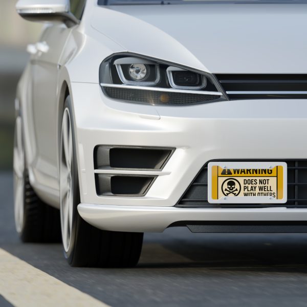 Humorous Warning License Plate - 'Does Not Play Well With Others' - Image 4