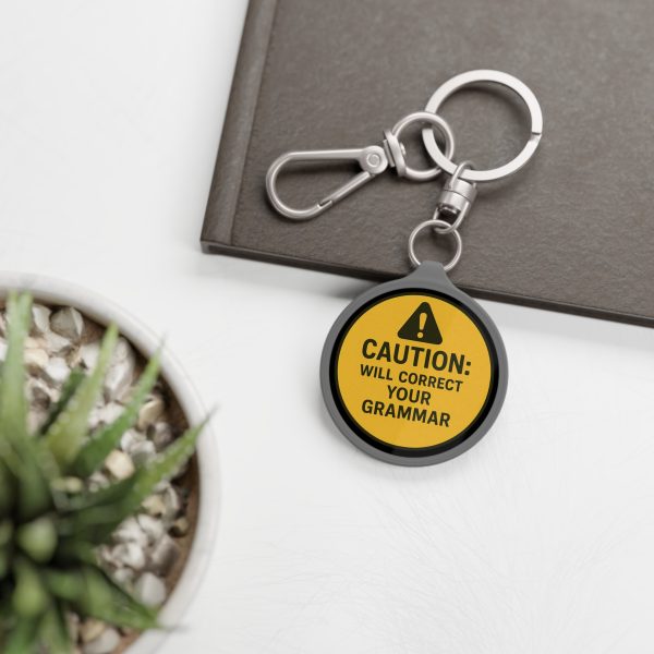 Caution Will Correct Your Grammar Keyring Tag - Image 4