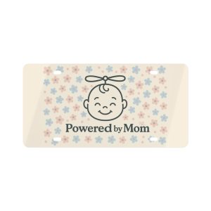 Powered By Mom License Plate