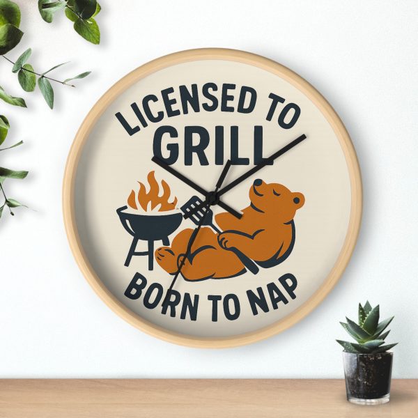 Licensed To Grill Born To Nap Wall Clock - Image 9
