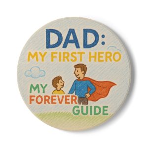 Dad: My First Hero Ceramic Coaster