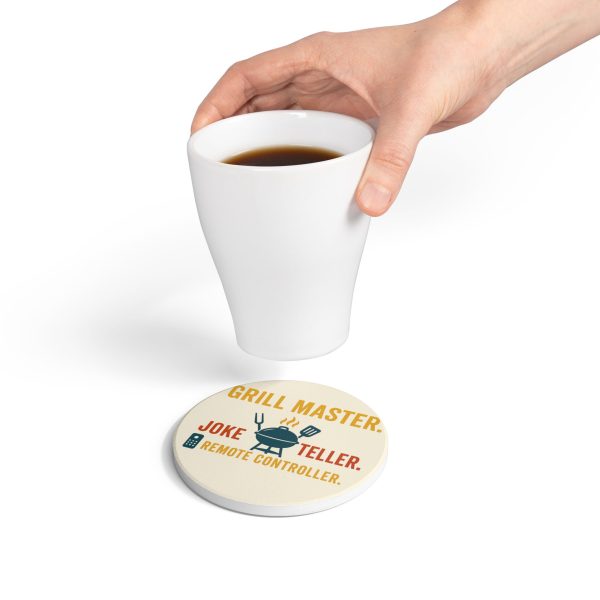 Grill Master Joke Teller Remote Controller Ceramic Coaster - Image 4