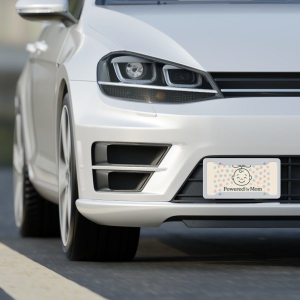 Powered By Mom License Plate - Image 4