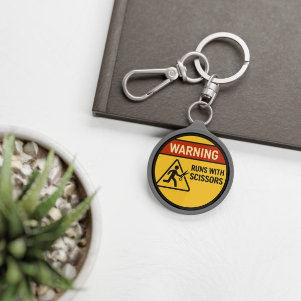 Warning Runs With Scissors Keyring Tag - Image 4