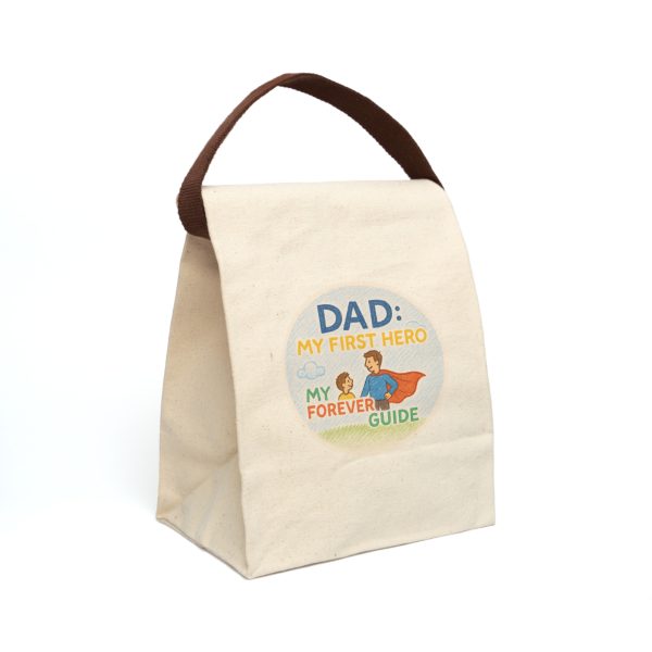 Dad: My First Hero Canvas Lunch Bag With Strap - Image 2