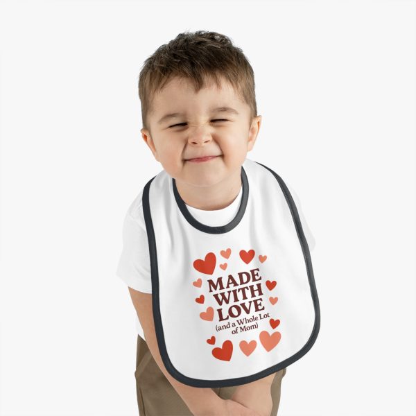 Made with Love Baby Bib - Cute Contrast Trim Bib for Newborns - Image 3