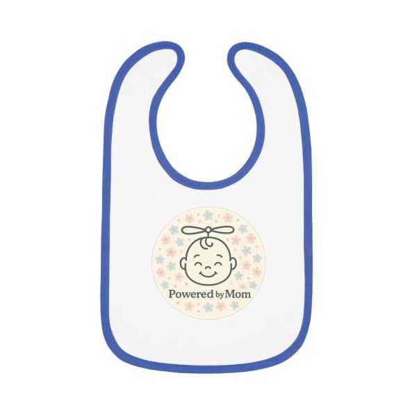 Powered By Mom - Cute Contrast Trim Bib for Newborns - Image 7
