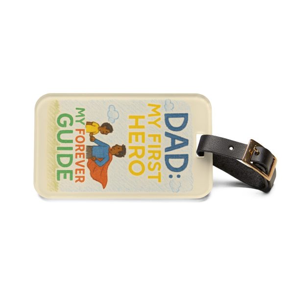 Dad: My First Hero - Dark Skin - Luggage Tag - Image 2