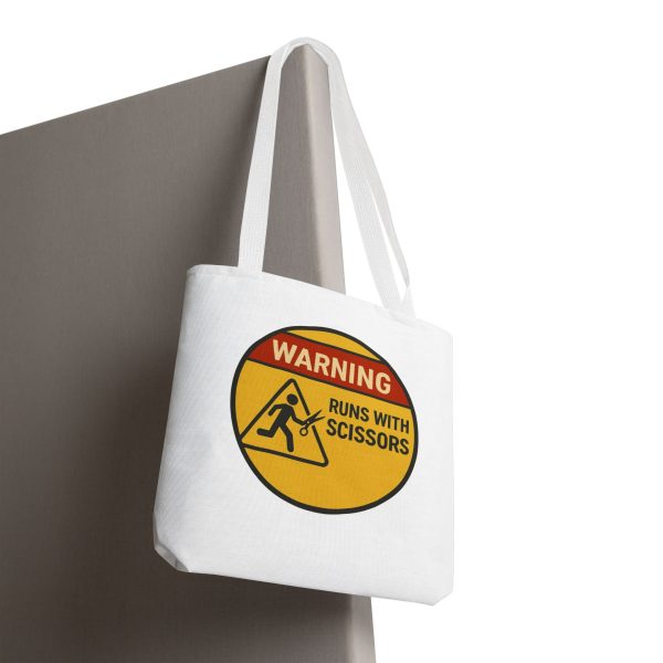 Warning Runs With Scissors Tote Bag - Image 5