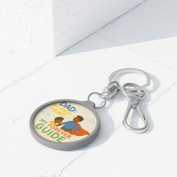 Dad: My First Hero - Dark Skin - Keyring Tag - Image 3