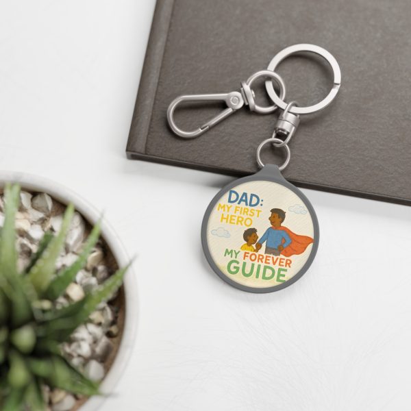 Dad: My First Hero - Dark Skin - Keyring Tag - Image 4