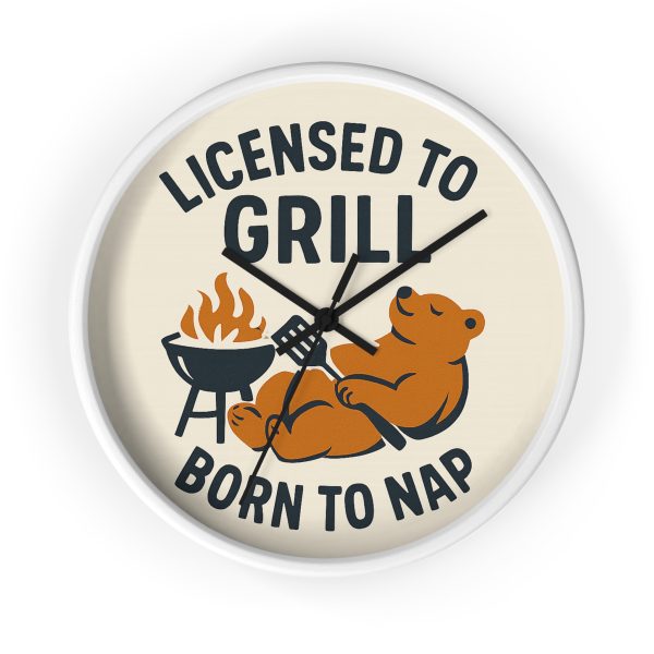 Licensed To Grill Born To Nap Wall Clock - Image 4