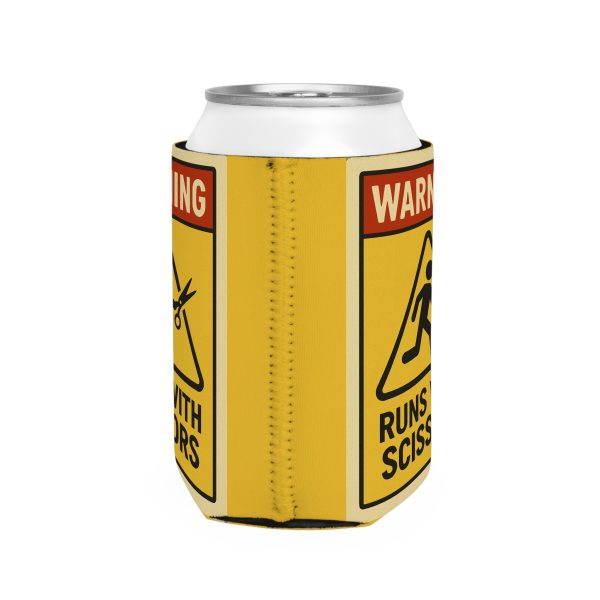 Warning Runs With Scissors Can Cooler Sleeve - Image 4