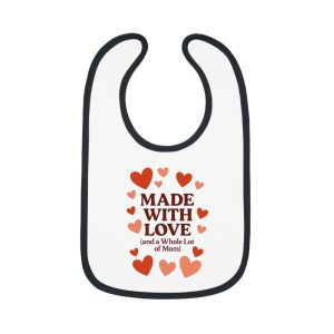 Made with Love Baby Bib - Cute Contrast Trim Bib for Newborns