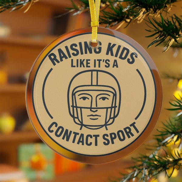 Raising Kids Like It's A Contact Sport Glass Ornament - Image 2