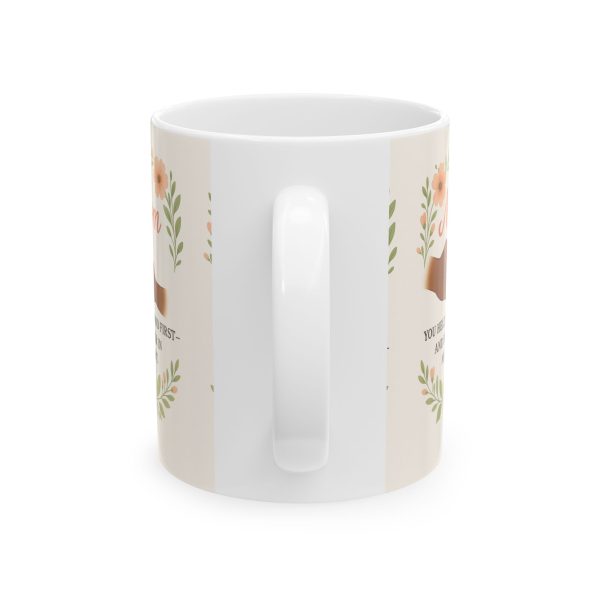 Mom - You Held My Hand First Forever In My Heart - Brown Skin Mug - Image 2