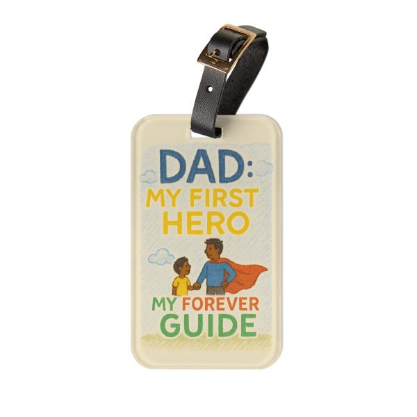 Dad: My First Hero - Dark Skin - Luggage Tag