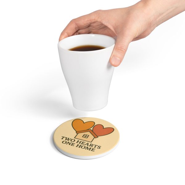 Two Hearts One Home Ceramic Coaster - Image 4