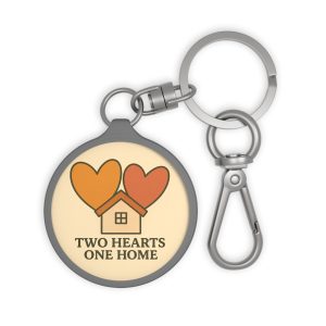 Two Hearts One Home Keychain Tag