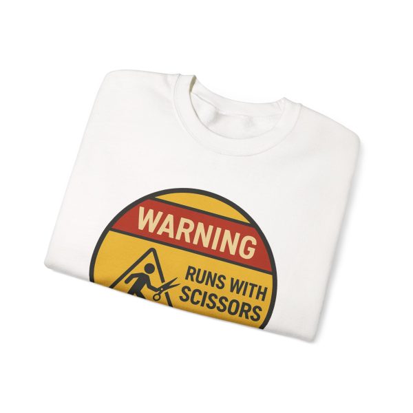 Warning Runs With Scissors Sweatshirt - Image 3