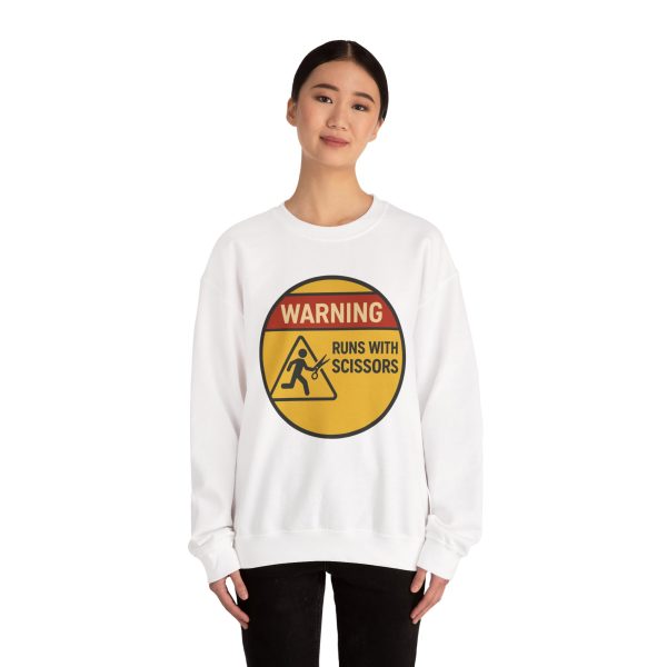 Warning Runs With Scissors Sweatshirt - Image 4