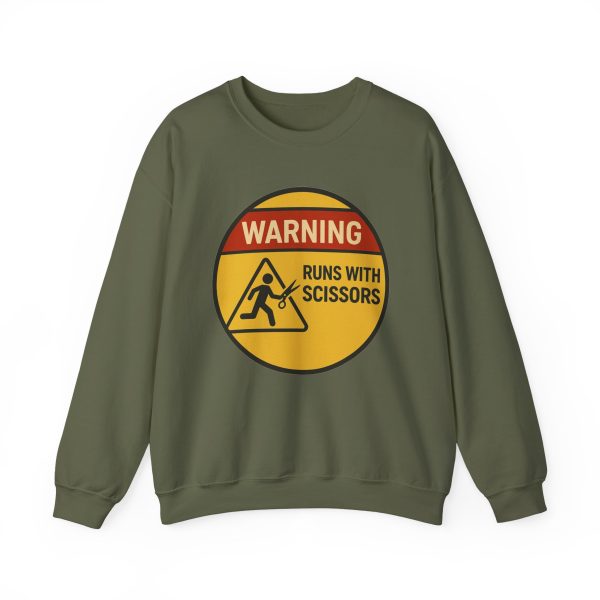 Warning Runs With Scissors Sweatshirt - Image 10