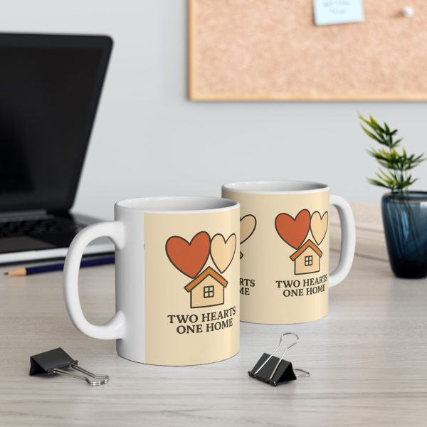 Two Hearts One Home Ceramic Mug - Image 3