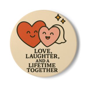 Love Laughter Lifetime Ceramic Coaster