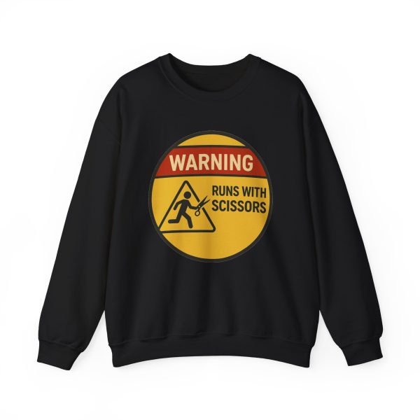 Warning Runs With Scissors Sweatshirt - Image 6