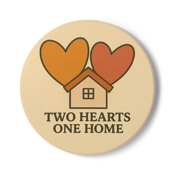 Two Hearts One Home Ceramic Coaster